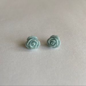 Blue rose earrings